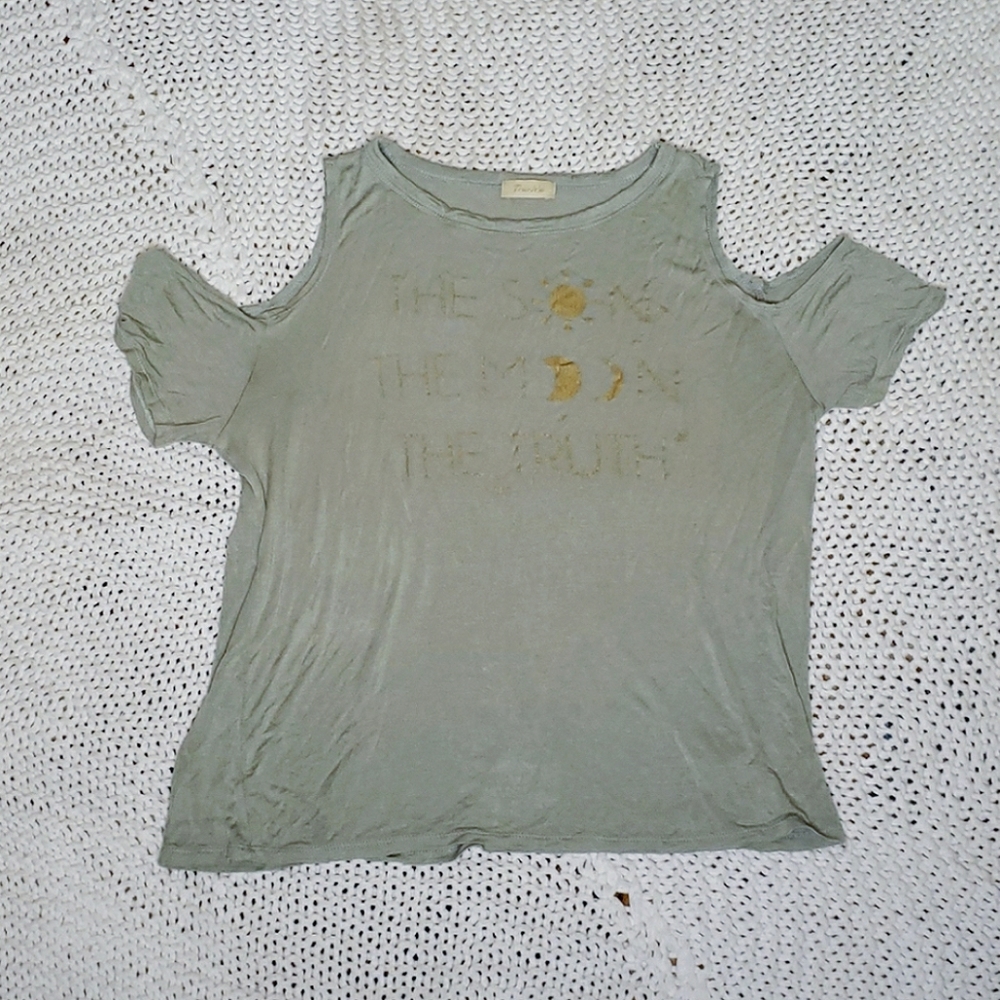 Sage Green Cold Shoulder Tee